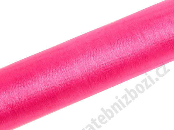 Organzová řezaná stuha 16 cm - neon růžová ( 9 m / rol )