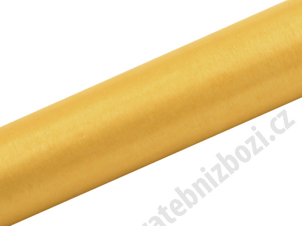 Organzová řezaná stuha 16 cm - tmavě žlutá ( 9 m / rol )