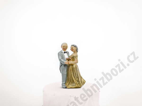 Figurky na dort - Zlatá svatba (1 ks)