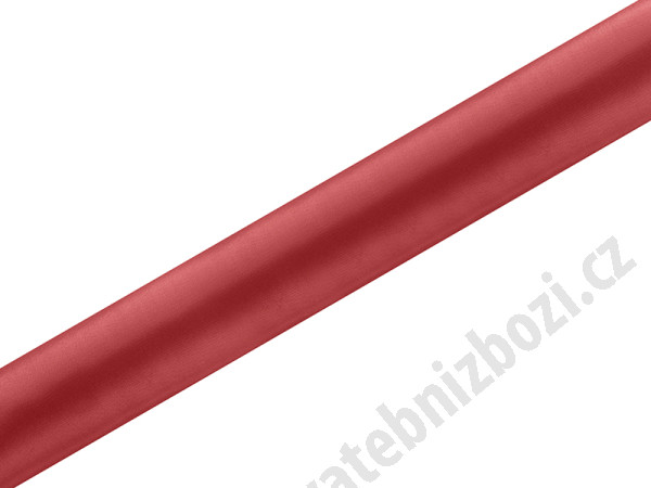 Saténový středový pás 36 cm - červená ( 9 m / rol )