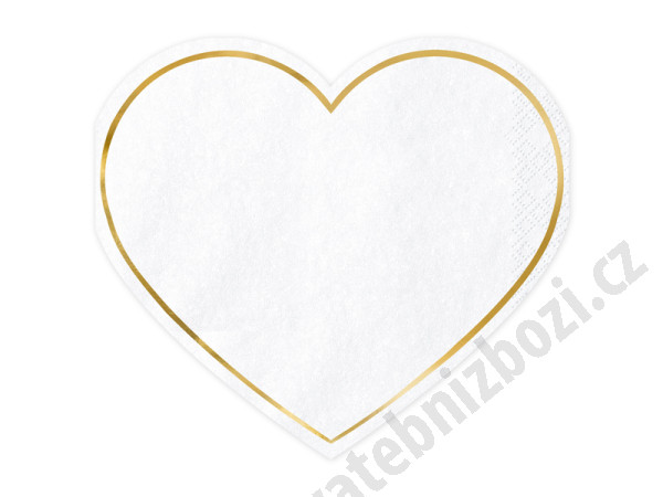 Ubrousky Srdce 14.5x12.5cm - zlatá (20ks)