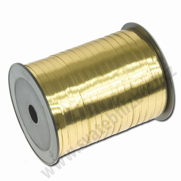 Vázací metalické stuhy - středně zlatá