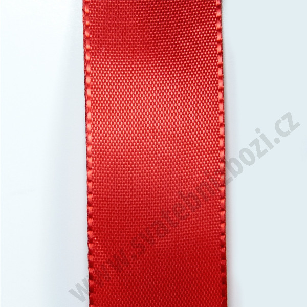 Taftová stuha - červená (25 mm, 50 m/rol)