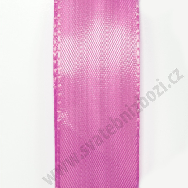 Taftová stuha - tmavá růžová (15 mm, 50 m/rol)