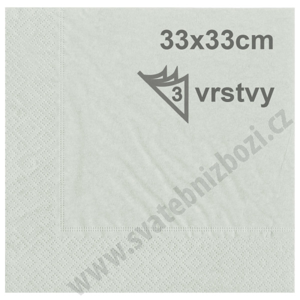 Papírové ubrousky 33 x 33 cm HARMONY - šedá (20 ks/bal) 