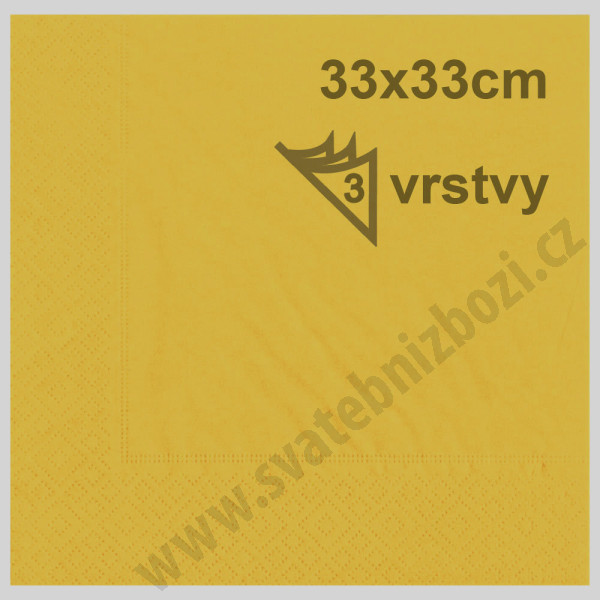 Papírové ubrousky 33 x 33 cm HARMONY - žlutá (20 ks/bal)