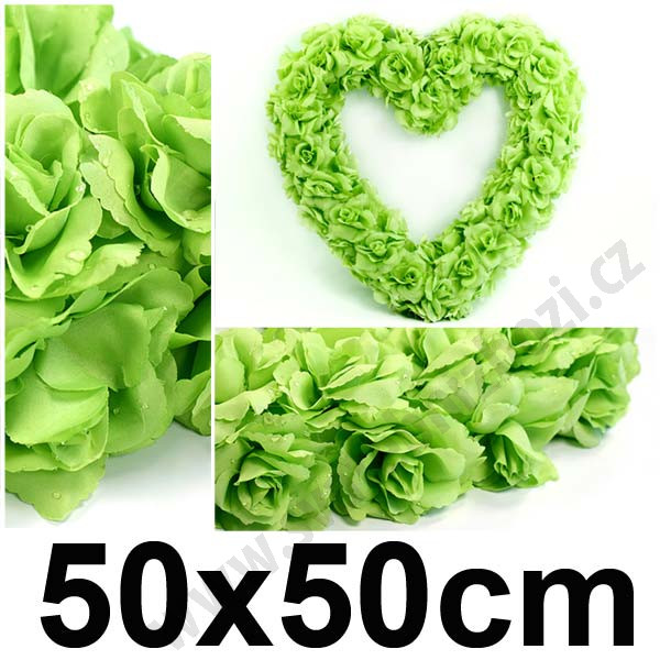 Svatební dekorace SRDCE 50x50 cm - světlá zelená (1ks)