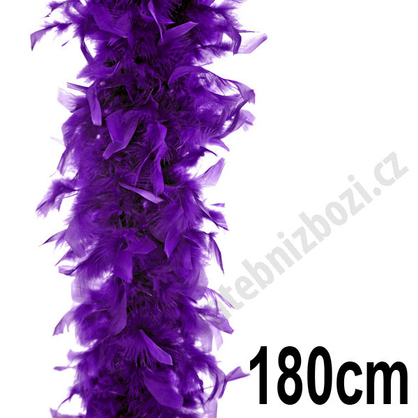 Péřové dekorační boa 180cm - fialová (1ks)