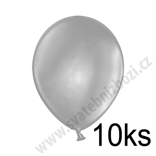 Balonek METALIK -  Ø25 cm - stříbrná (10 ks/bal)