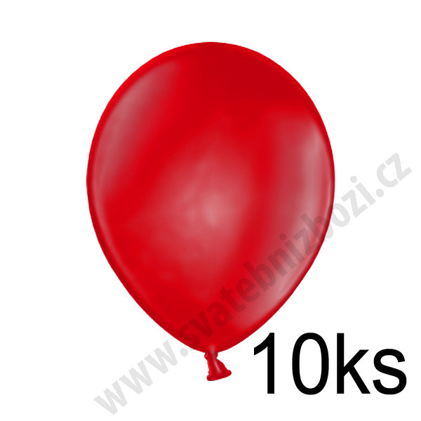 Balonek METALIK -  Ø25 cm - červená (10 ks/bal)