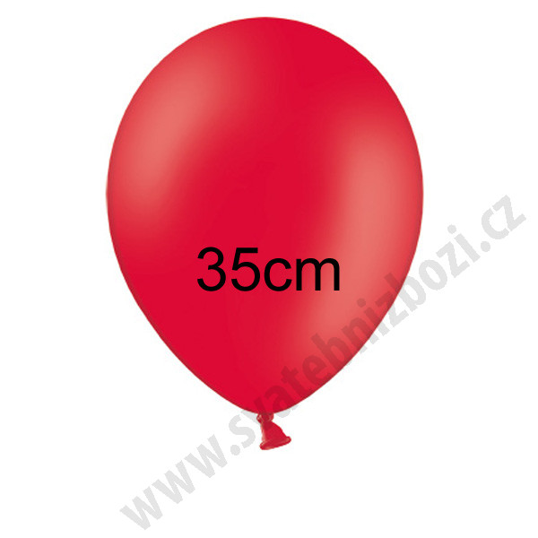 Balonek pastelový - Ø35 cm - červená (100 ks/bal)