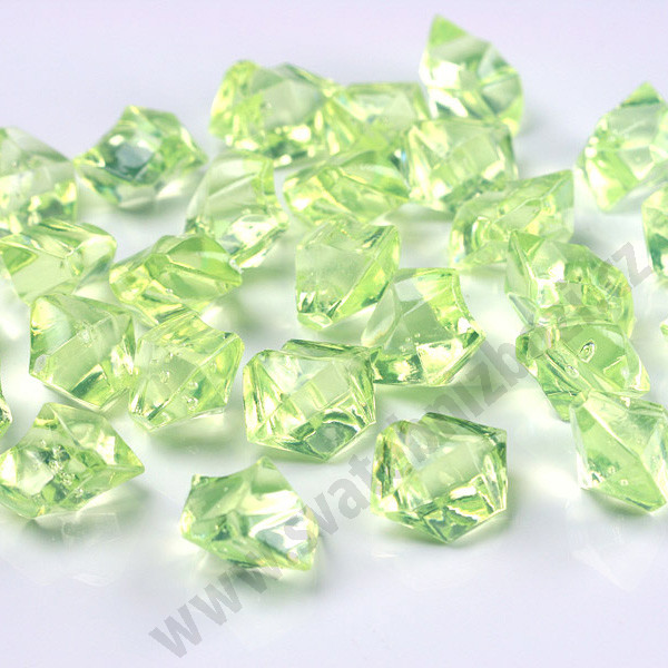 Dekorační krystaly - světle zelená (50ks/bal)