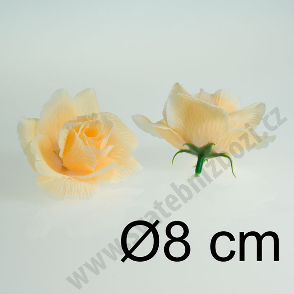 Umělá růže textilní Ø8 cm - lososová