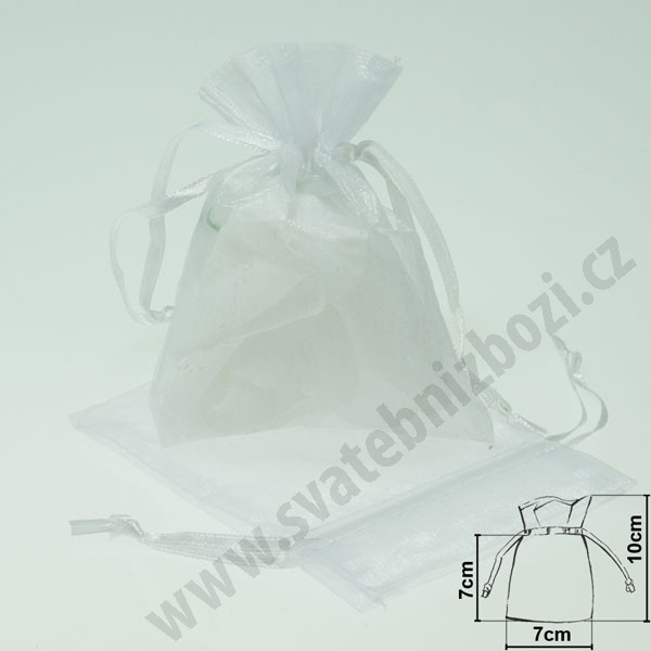 Organzový pytlíček 7 x 10 cm - bílá (10 ks/bal)