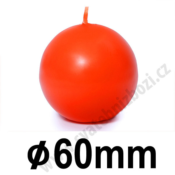 Svíčka koule PASTEL Ø 6 cm - oranžová (1 ks)
