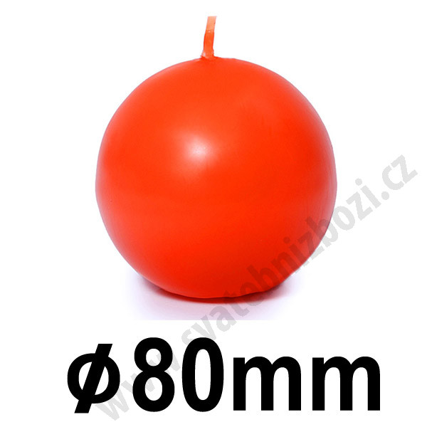 Svíčka koule PASTEL Ø 8 cm  - oranžová (1 ks)