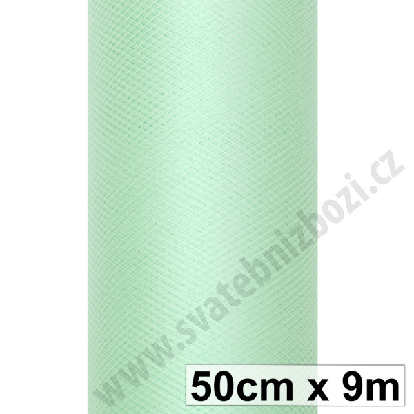 Svatební a aranžerský tyl 50 cm - mint (9 m/rol)