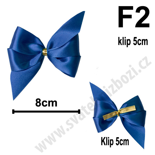 Mašlička s klipem typ F2 - modrá (10 ks/bal)