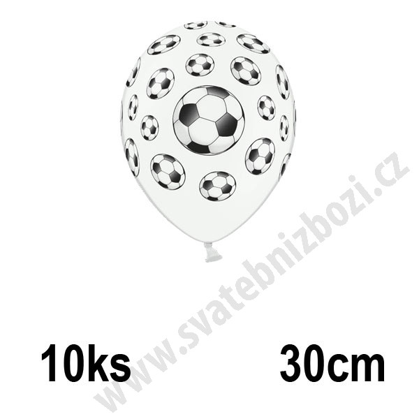 Dětské balonky FOTBAL - Ø 30 cm - bílá ( 10 ks/bal )