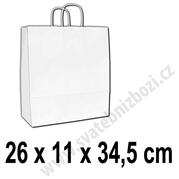 Papírová taška 26 x 11 x 34,50 cm  - bílá (10 ks/bal)