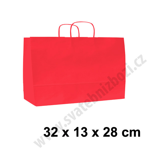 Papírová taška SPEKTRUM 32 x 13 x 28 cm  - červená (10 ks/bal)
