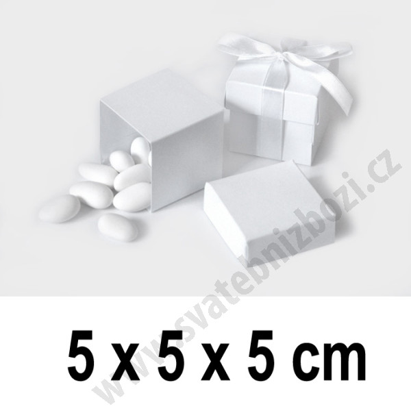Dárková krabička CUBE 5 x 5 x 5 cm- bílá (10 ks/bal)