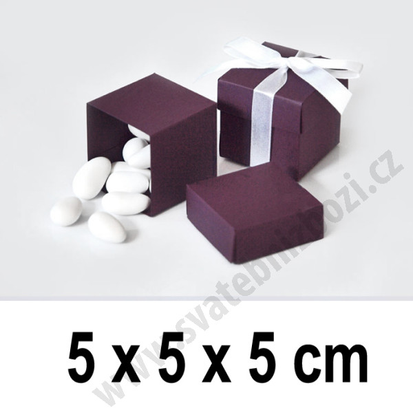 Dárková krabička CUBE 5 x 5 x 5 cm - fialová (10 ks/bal)