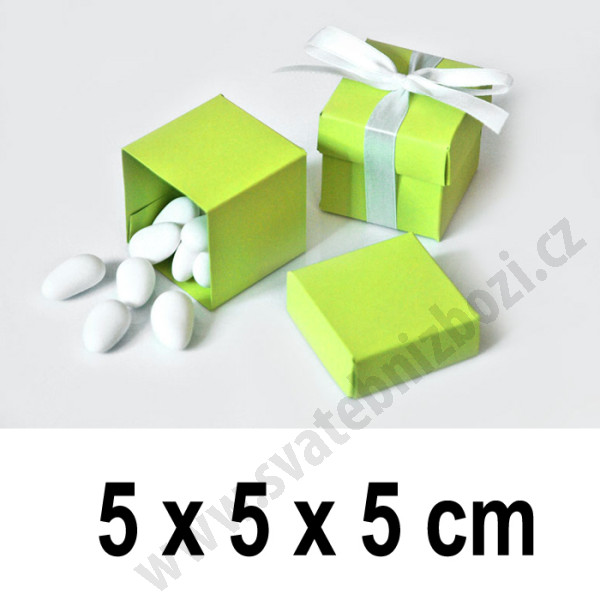 Dárková krabička CUBE 5 x 5 x 5 cm - zelená (10 ks/bal)