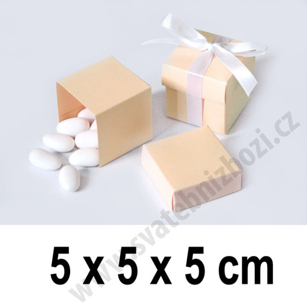 Dárková krabička CUBE 5 x 5 x 5 cm - lososová (10 ks/bal)