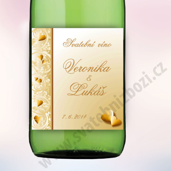 Etiketa na víno ELEGANCE 9 x 10 cm - zlatá (6 ks/bal)