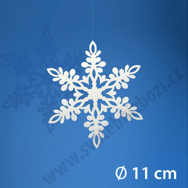 Vánoční dekorace z papíru - vločka Sněženka  Ø 11 cm (10 ks/bal)