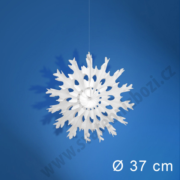 Vánoční 3D dekorace z papíru - Sněhová rozetka Ø 37 cm 