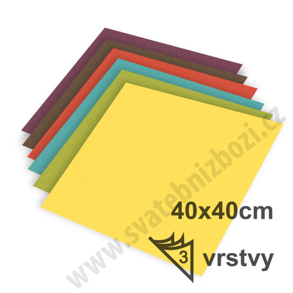 Ubrousky jednobarevné 40 x 40 cm - různé barvy (50 ks/bal)