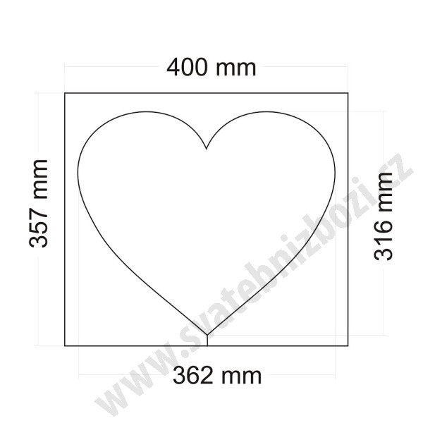 Polystyrenové srdce - korpus 32 x 36 cm (1 ks)