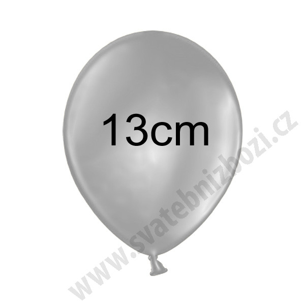 Balonek METALIK - Ø 13 cm - stříbrná (1 ks)