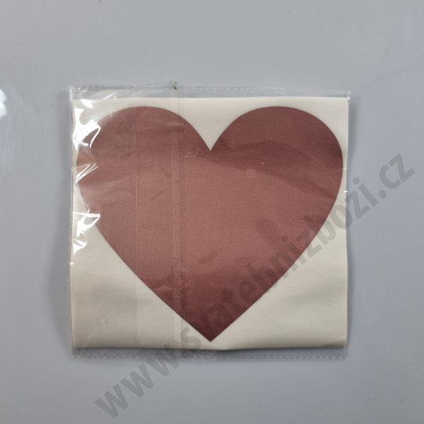 Stírací samolepka srdce 14 x 16 cm - starorůžová (1 ks)