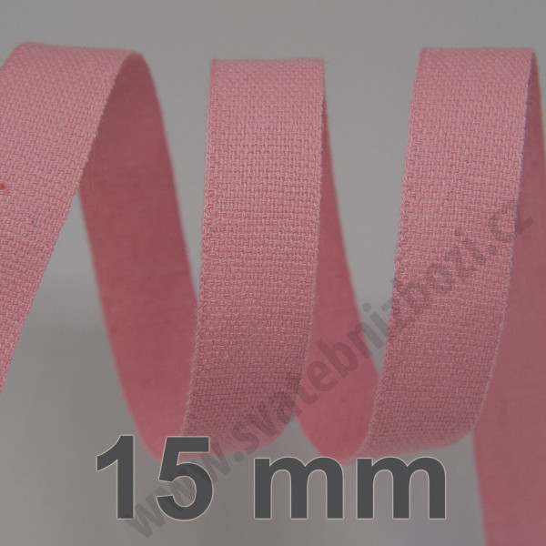 Bavlněná stuha - Cordula 15 mm - růžová 105 (20 m)