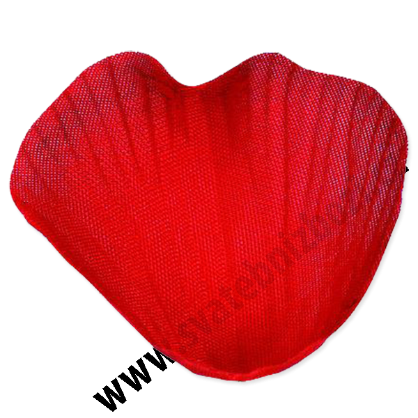 Textilní okvětní plátky růží 43x46mm - červená (100ks/bal)