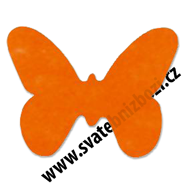 Přízdoba z vlizelínu MOTÝLEK, 10x8cm  - oranžová (12 ks/bal)