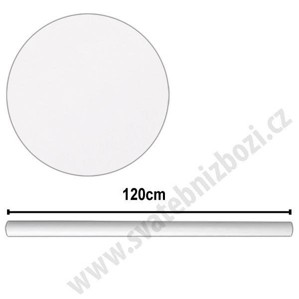 Vlizelin dekorační na stoly, ubrus - 120cm - bílá (10 m/rol)