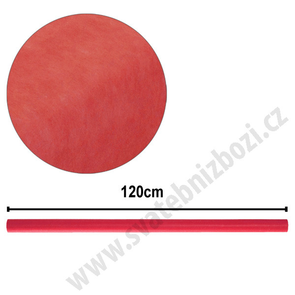 Vlizelin dekorační na stoly, ubrus - 120cm - červená (10 m/rol)