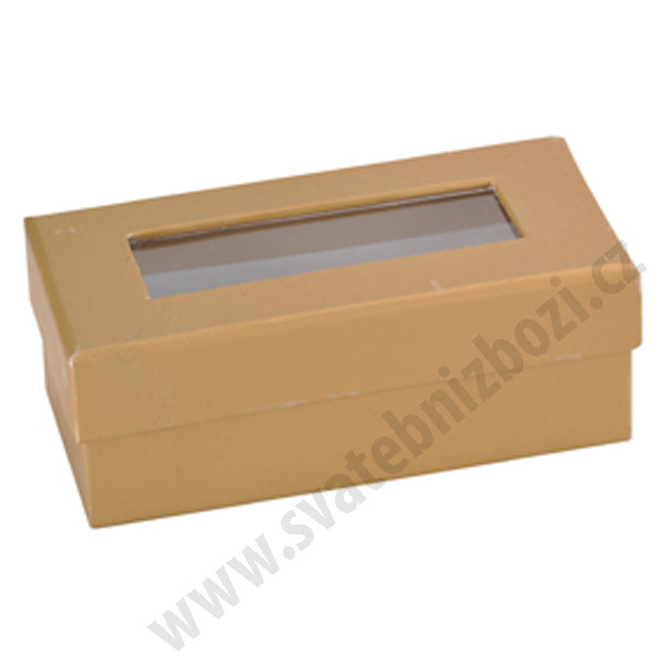 Dárková krabička s víčkem, 8x4x3 cm - zlatá (6 ks/bal)