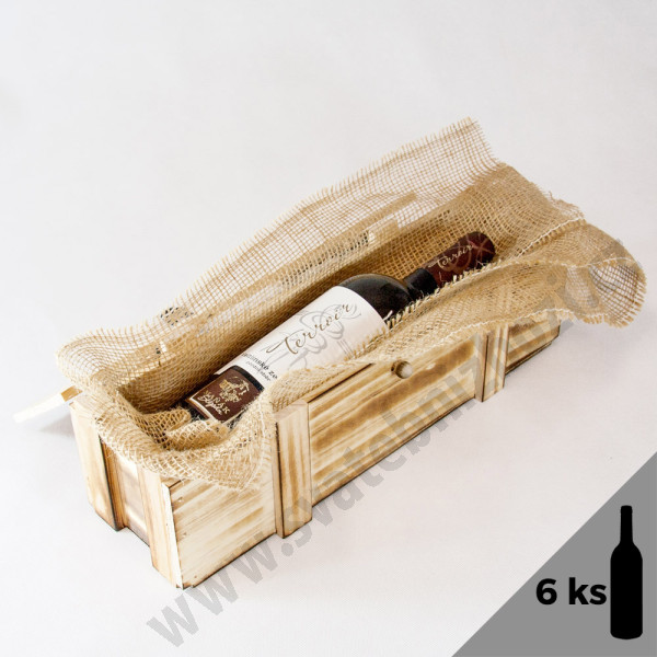 Dřevěná truhla na víno 6 x 0,75L (1 ks)