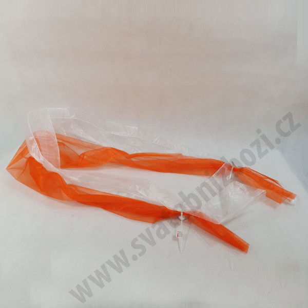 Šerpa na auto - oranžová s bílou (1 ks)