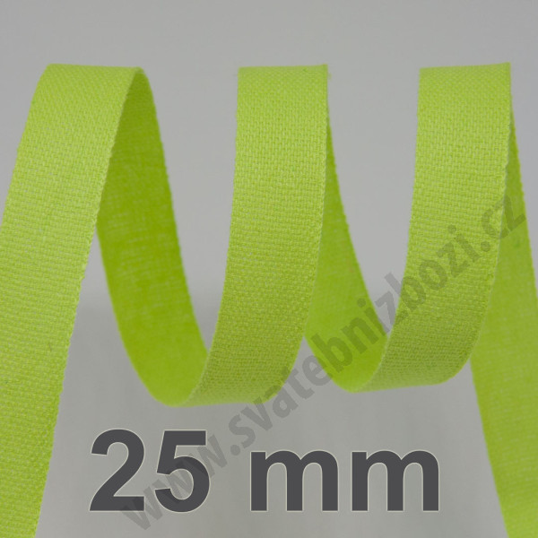 Bavlněná stuha - Cordula 25 mm - světle zelená 104 (20 m)