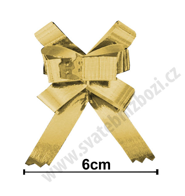 Stahovací zlatá mašle Basic 1/25 METAL - středně zlatá