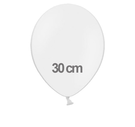 Balonek pastelový - Ø35 cm - bílá (10 ks/bal)