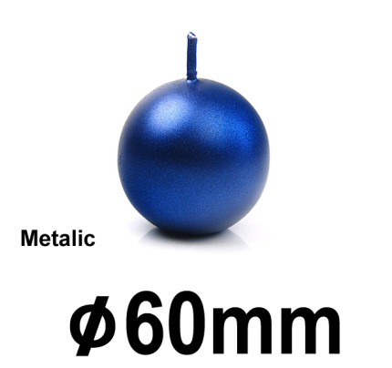 Svíčka koule METALIC Ø 6 cm  - tmavá modrá (1 ks)