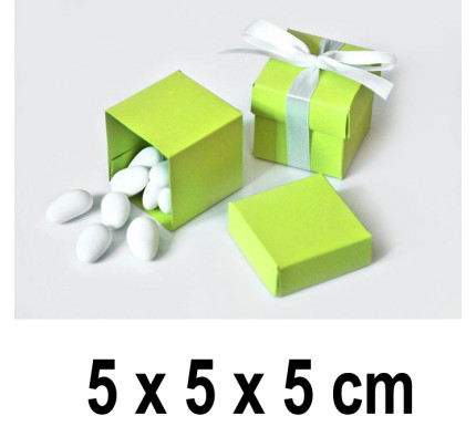 Dárková krabička CUBE 5 x 5 x 5 cm - zelená (10 ks/bal)