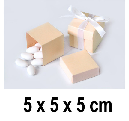 Dárková krabička CUBE 5 x 5 x 5 cm - lososová (10 ks/bal)